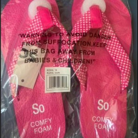 SO Pink Dot Flip Flop Sandals - Picture 5 of 9